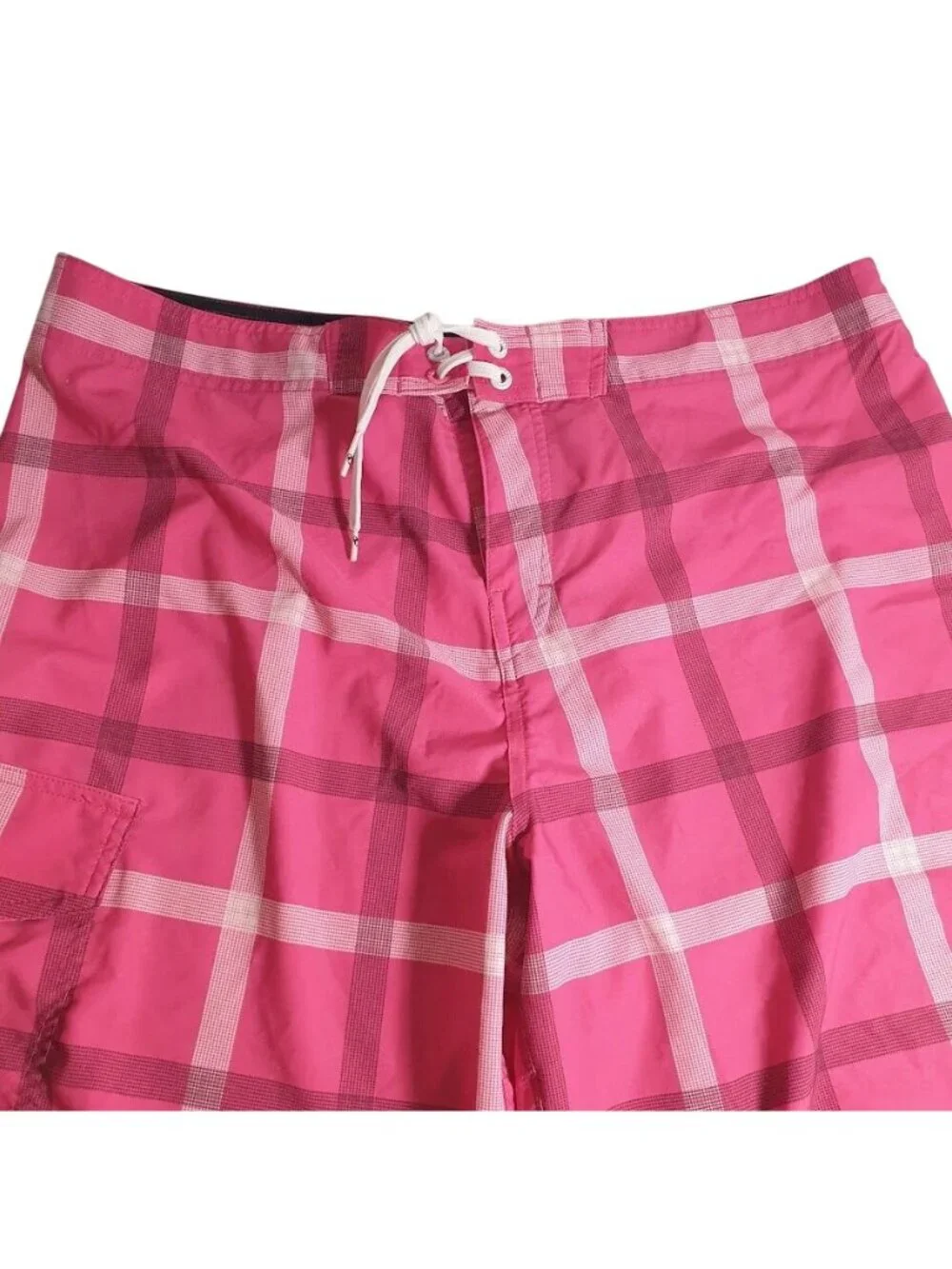 OP Mens Pink Plaid Board Short OPFlex Size 36 (measure 38) Quick Dry Lightweight